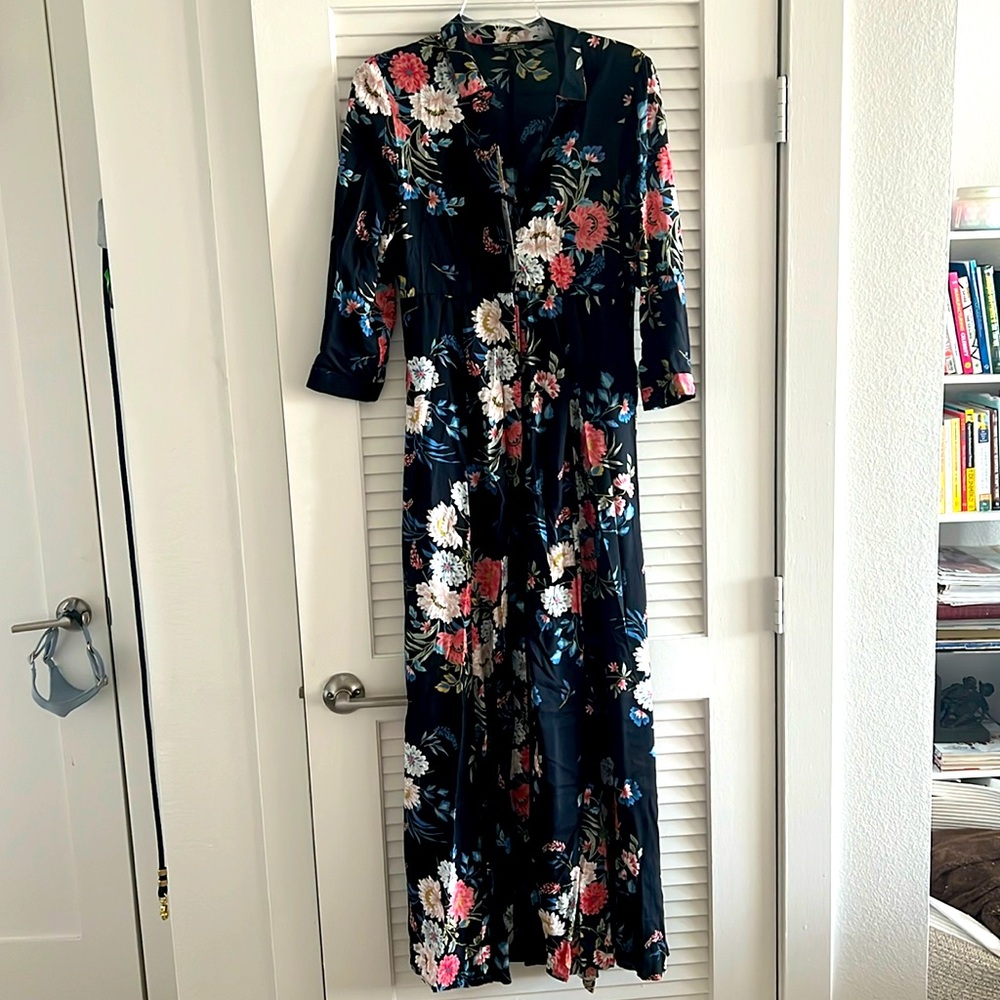 Zara floral long dress w pockets!
